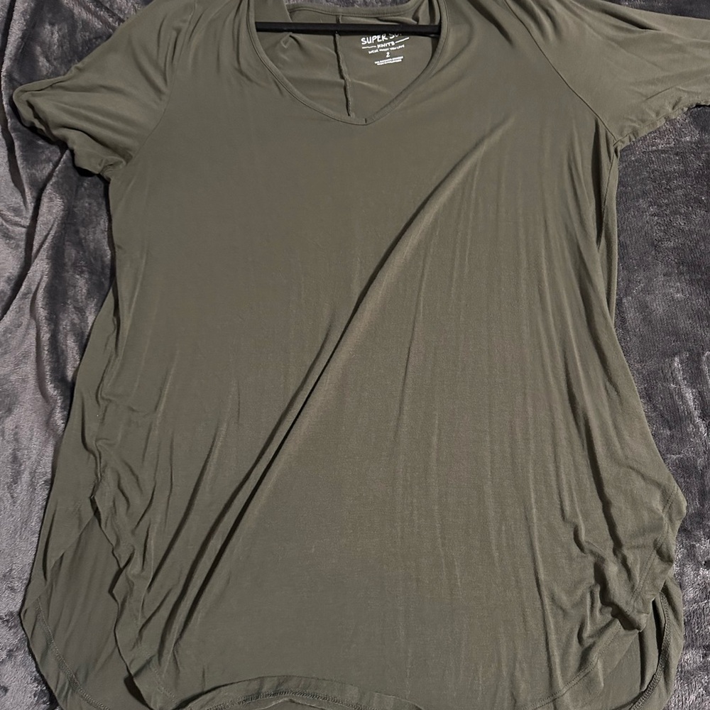 Torrid Olive Short Sleeve V-Neck Tee